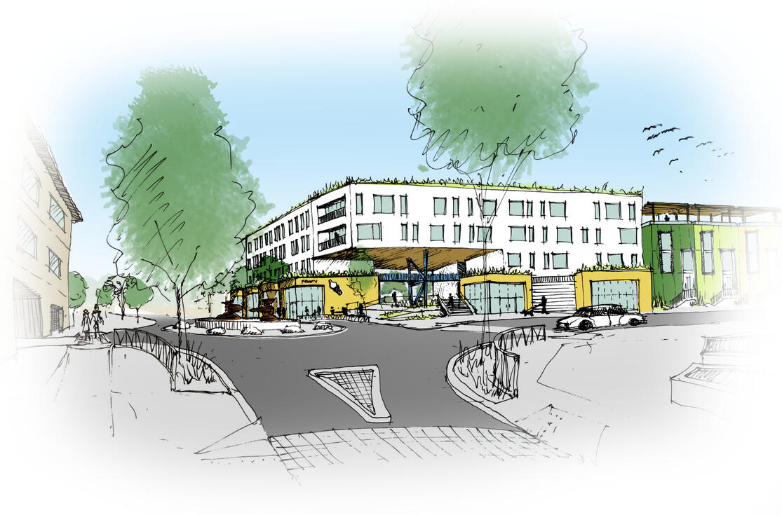 Concept Sketch for a Multi-Family Project in Vista